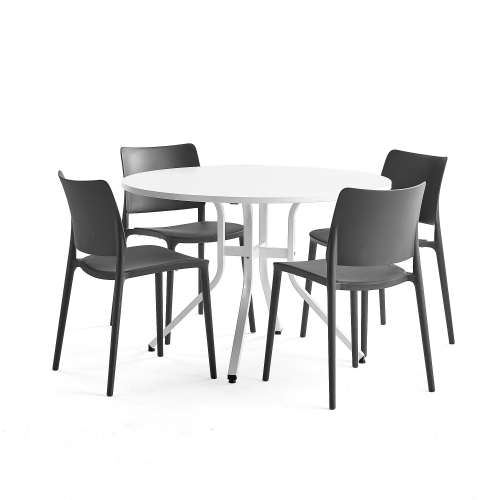 Zestaw Mebli Various + Rio stół + 4 Krzesła Antracyt