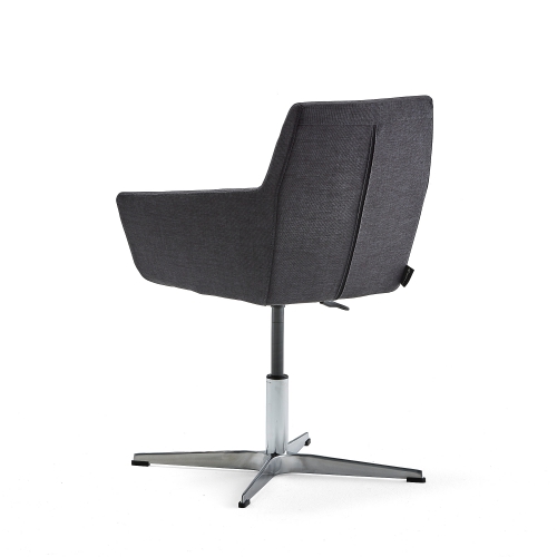 Krzesło Konferencyjne Fairfield, Polerowane Aluminium, Antracyt