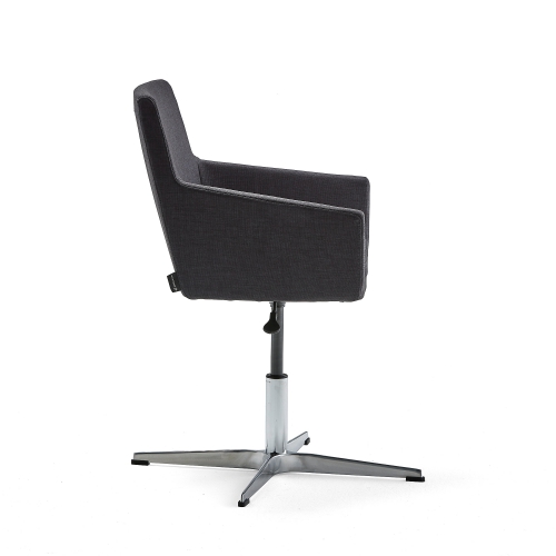 Krzesło Konferencyjne Fairfield, Polerowane Aluminium, Antracyt