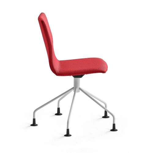 Krzesło Konferencyjne Ottawa, Nogi Pająka, Czerwona Tkanina, Biały