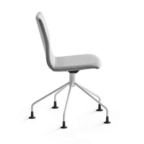 Krzesło Konferencyjne Ottawa nogi Pająka, Tkanina, Srebrnoszary, Biały