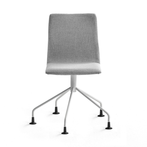 Krzesło Konferencyjne Ottawa nogi Pająka, Tkanina, Srebrnoszary, Biały
