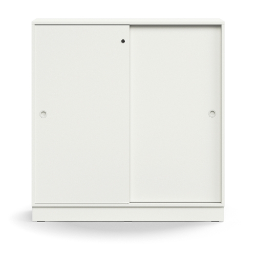 Zamykana Szafa Przesuwna Qbus 2 Półki, Cokół, Uchwyty, 1252x1200x400 Mm, Biały