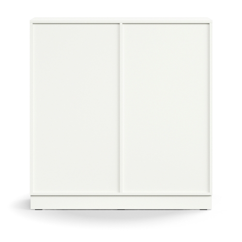 Zamykana Szafa Przesuwna Qbus 2 Półki, Cokół, Uchwyty, 1252x1200x400 Mm, Biały