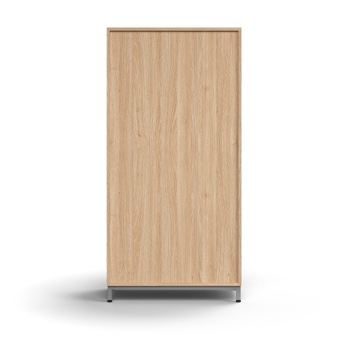 Szafa Qbus 3 Półki, Nóżki, Uchwyty, 1636x800x420 Mm, Srebrny, Dąb