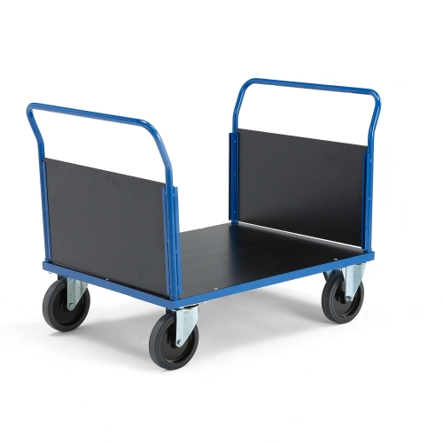 Wózek Platformowy Transfer 2 Burty Drewniane, 1000x700 Mm, Guma Elastyczna, Bez Hamulców