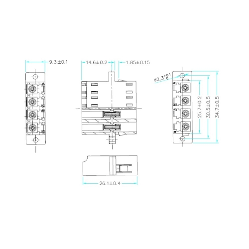 Adapter światłowodowy Lc-quad/lc-quad Singlemode, Niebieski
