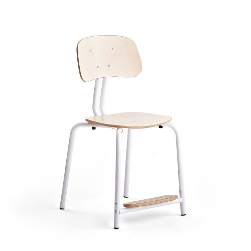 Krzesło szkolne YNGVE 4 nogi, biały, brzoza, 500 mm AJ Produkty