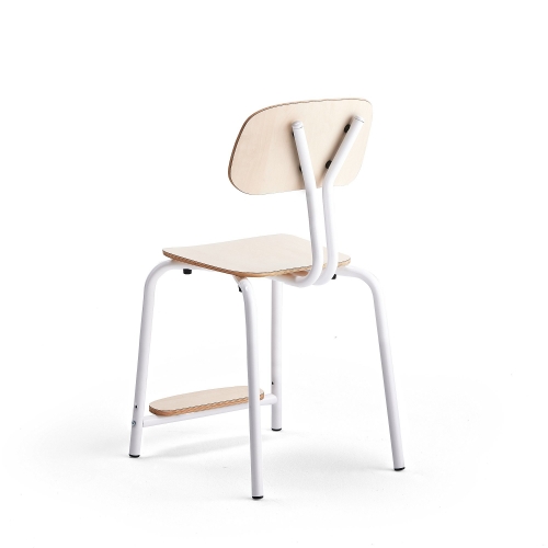 Krzesło szkolne YNGVE <span>4 nogi, biały, brzoza, 500 mm</span> AJ Produkty